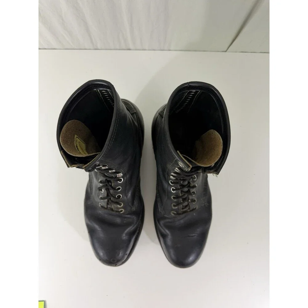 VTG Military Boots Jung Shoes Vietnam Style 9 in Tall Black 10 Eye Lace Up *Read